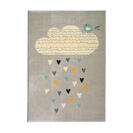 Grey Heart Rain Cloud Rug