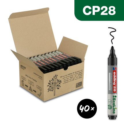 edding-28 Eco Bullet Boardmarker - Black - Pack of 40