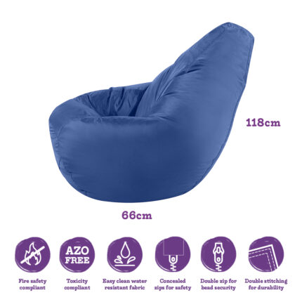 Large Reading Bean Chair - Blue