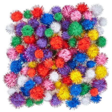 Classmates Glitter Pom Poms - Pack of 100