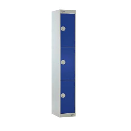 Full Size Steel Lockers - Blue - 3 Door
