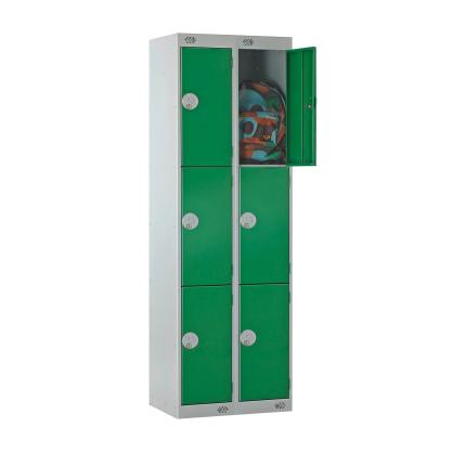 Full Size Steel Lockers - Nest of 2 - Green - 3 Door