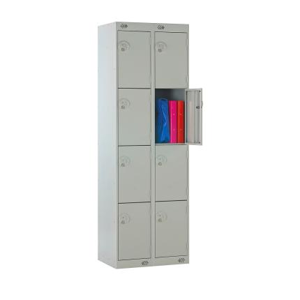 Full Size Steel Lockers - Nest of 2 - Grey - 4 Door