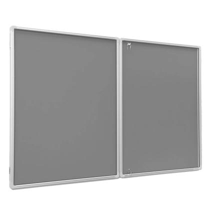 Lockable Aluminium Framed Noticeboards - Grey 24x12