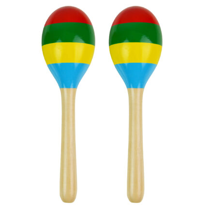 Wooden Maracas - Multi-Coloured - Pair