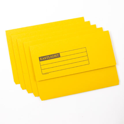 EASTLIGHT Document Wallets - Foolscap - Yellow - Pack of 50