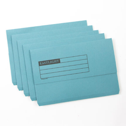 EASTLIGHT Document Wallets - Foolscap - Blue - Pack of 50