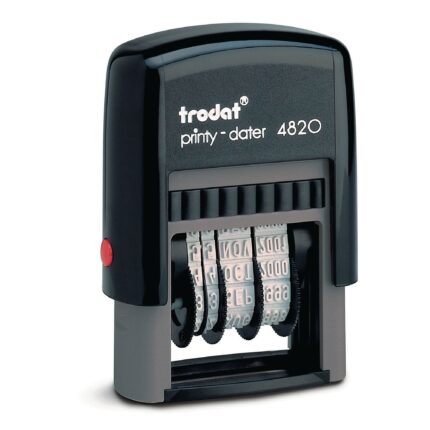 trodat 4820 Line Dater Self-Inking Stamp - Black - Pack of 1