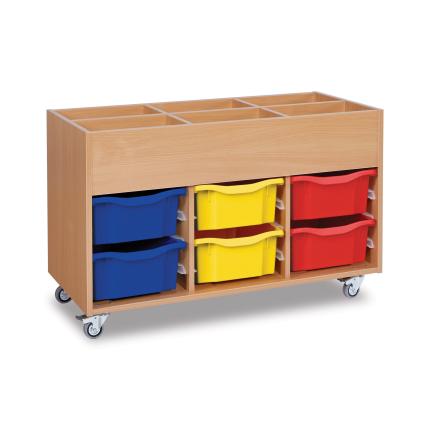 GALT Mobile Kinderbox Storage Unit with 6 Deep Trays - Wood/Multi