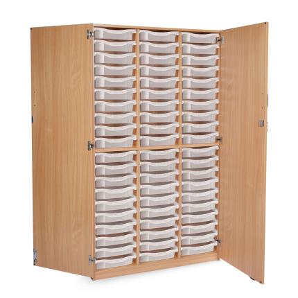 GALT 60 Tray Unit With Doors - Wood/Clear