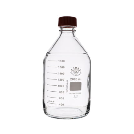 Simax Screw Top Reagent Bottle - Clear/Red Cap - 2000ml - Pack of 10