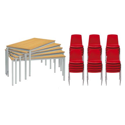 Findel Everyday 15 Tables & 30 Chairs Packs - 14+ Years - Red
