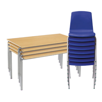 Findel Everyday 4 Tables and 8 Chairs Pack - 8-11 Years - Blue