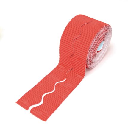 Bordette Scalloped Corrugated Border Roll - Flame - 15m