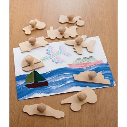 Transport Wooden Templates - Pack of 9
