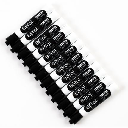 Berol Whiteboard Marker - Black - Bullet Tip - Pack of 12