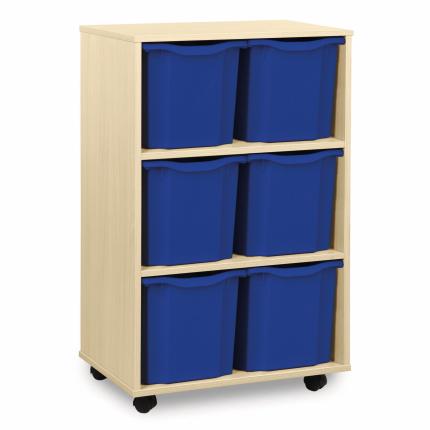 Classmates 6 Quad Tray Unit - Vertical  - Blue - Maple