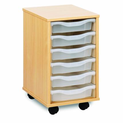 Classmates 6 Single Tray Unit  - Clear - Maple