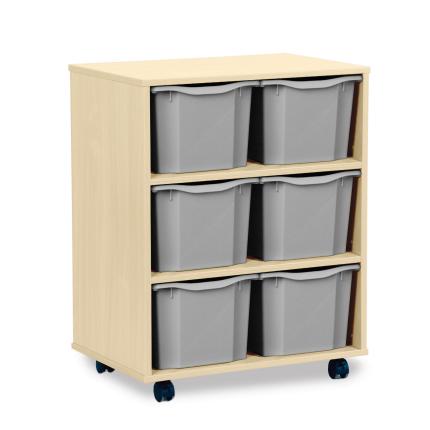 Classmates 6 Triple Tray Unit - Grey - Maple