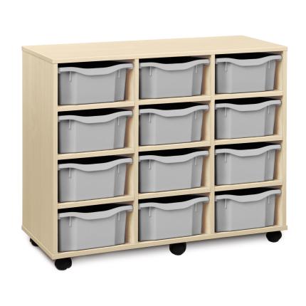 Classmates12 Double Tray Unit - Vertical - Clear - Maple