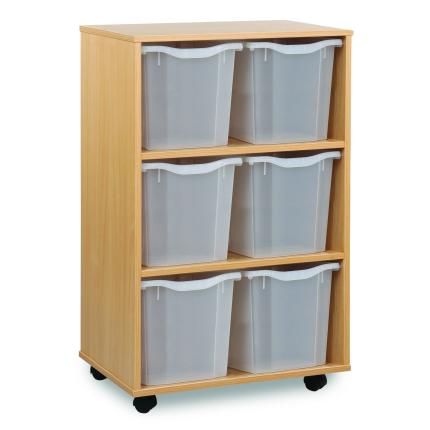 Classmates 6 Quad Tray Unit - Vertical  - Clear - Beech