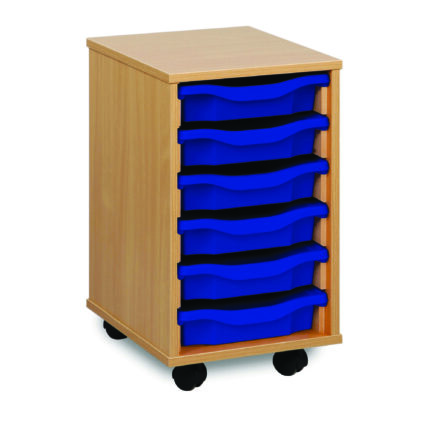 Classmates 6 Single Tray Unit  - Blue - Beech