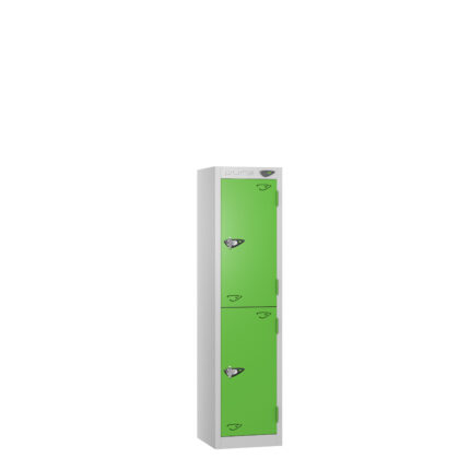 PURE Lockers - Low Height, Flat Top, Depth 30cm - Green - 2 Door