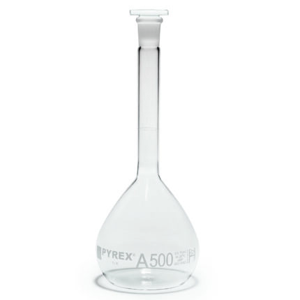 Pyrex? Stoppered Volumetric Flask (Class A) - 500ml - Pack of 2