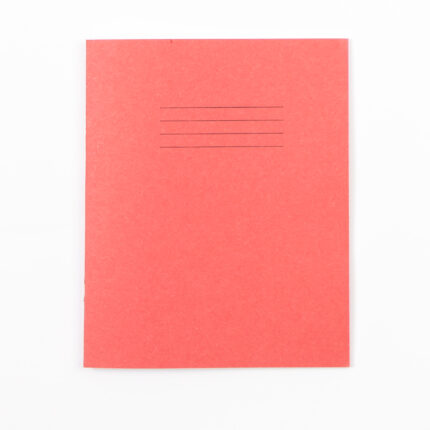 RHINO 8" x 6.5" Exercise Book 32 Page, Top Half Plain/Bottom Half 15mm Ruled, Red - Pack of 100