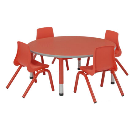 Harlequin Circular Bundle & 4 Chairs - 3-4 Years - Red