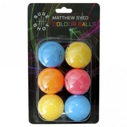 Sure Shot Matthew Syed Table Tennis Balls Coloured - Pack of 6