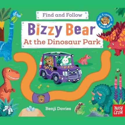Bizzy Bear Find and Follow: At the Dinosaur Park: with 4 sliding counters