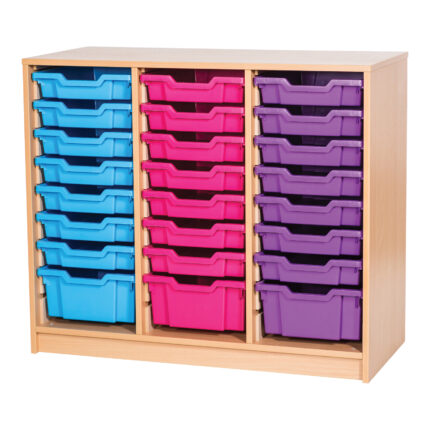 3 Column Tray Stor 24 Tray Supplied Empty Grey