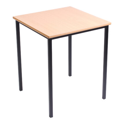 MDFEd Squ Tbl 60x60cm Beech Top H460mm Grey Frm