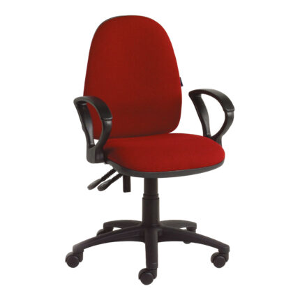 High Back Task Chair with Fixed Arms Chilli Red